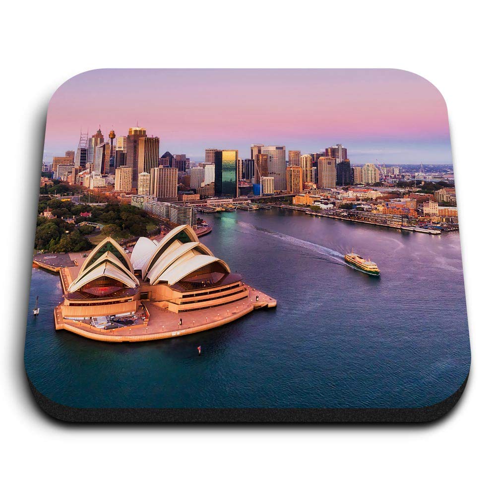 Destination Vinyl Ltd Multicolor 1 X Square Mdf Fridge Magnet - Sydney Opera House Australia 16274