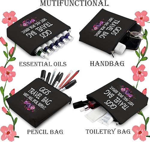 Miniatura 5 de WCGXKO Gigi Gift Gigi Cumpleaños Día de la Madre Regalo Abuela Cosméticos Neceser Neceser para Viajar, Beige, Gi's Travel Negro