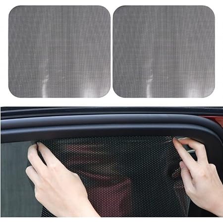 BKN 2pcs Car Side Rear Window Sun Shade Sun Visors Car Window Shading Cover Sticker Block Static Cling Visor Shield Screen Stickers for All Cars ...