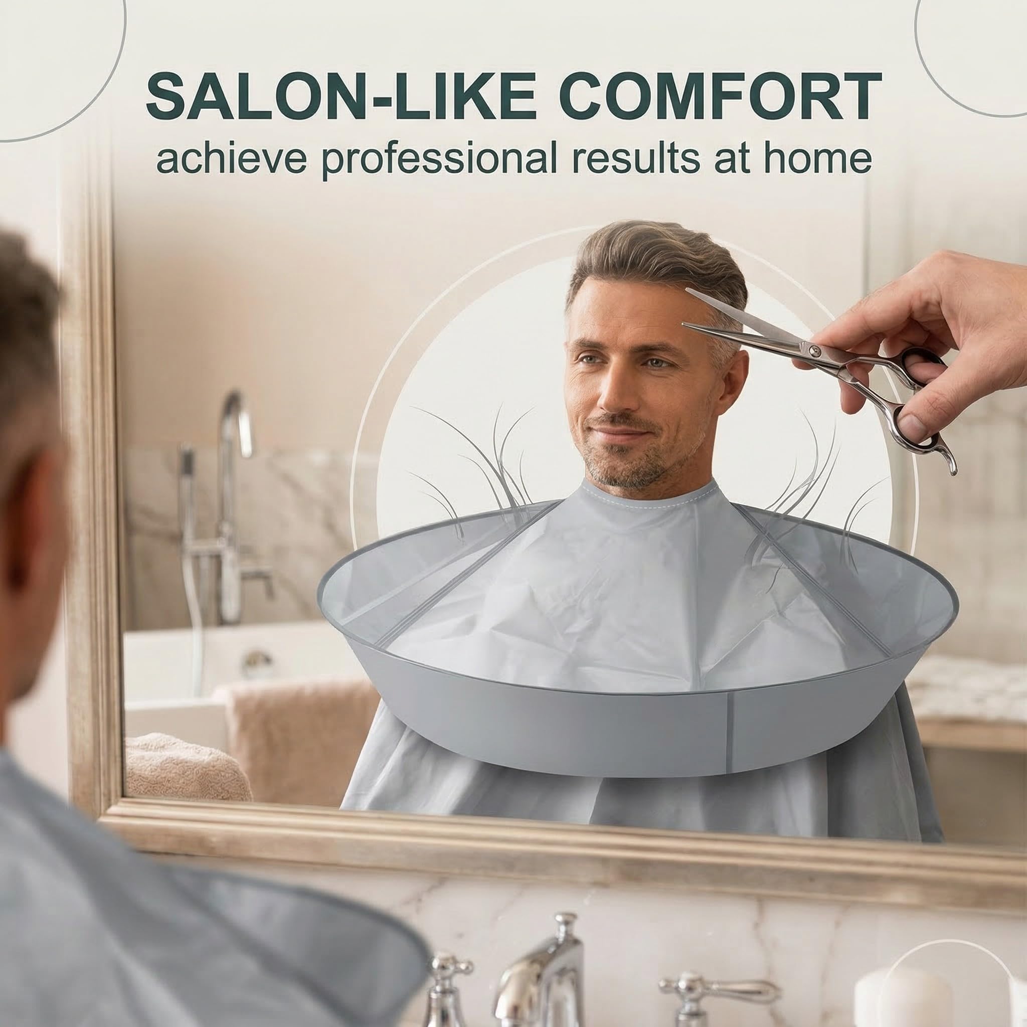 1 Stück Frisierumhang, Frisierumhang Erwachsene, Friseur Umhang, Haarschneideumhang mit Auffang, Wasserdicht, Faltbar, Für Haarschnitt, Colorierung, Styling und Bartpflege