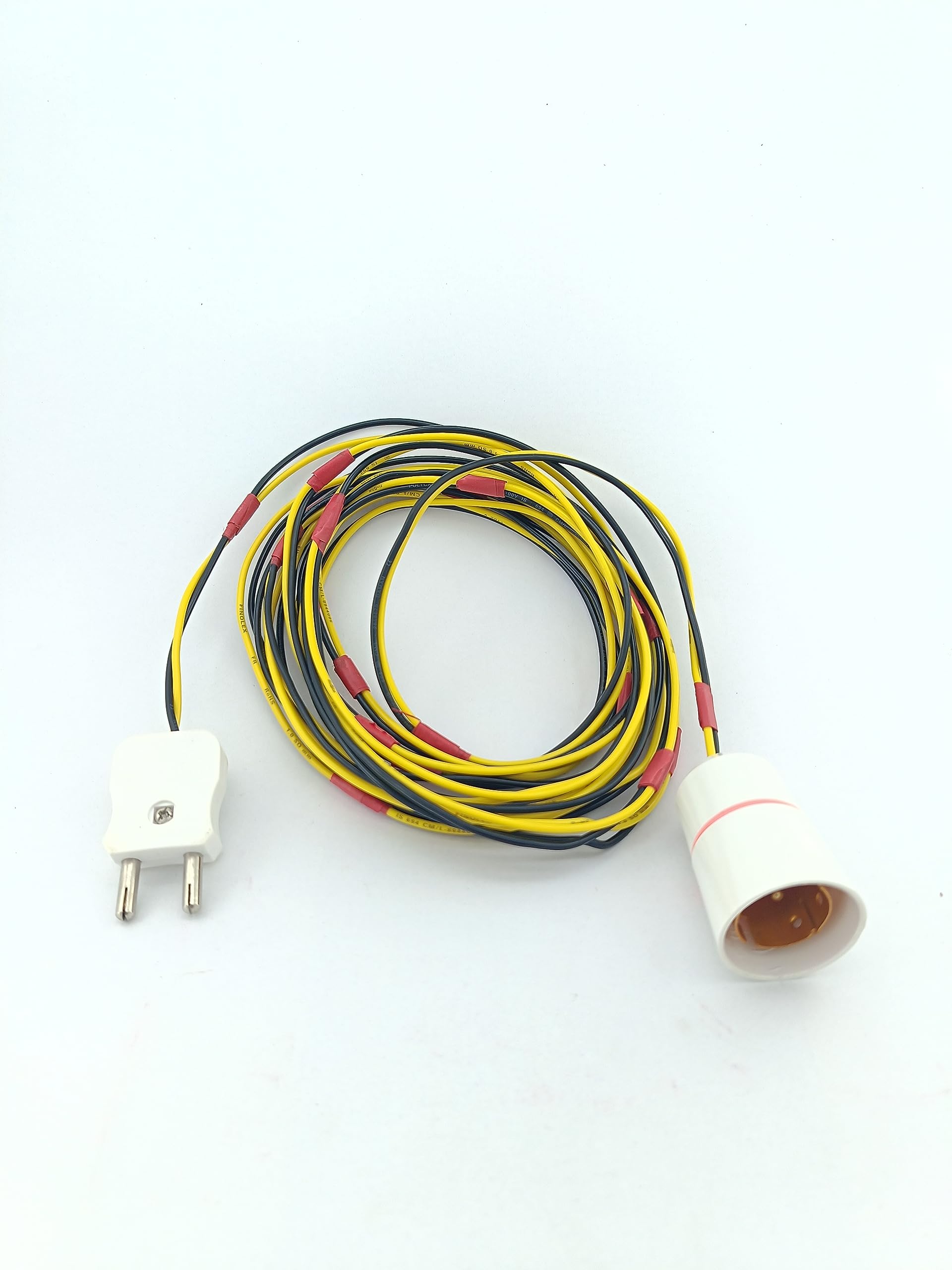 advancedestore Bulb Holder Hanging Cable Cord Flexible Wire with 2 Pin Plug On/Off Switch (10 Meter Wire) (Multicolor)-image-45