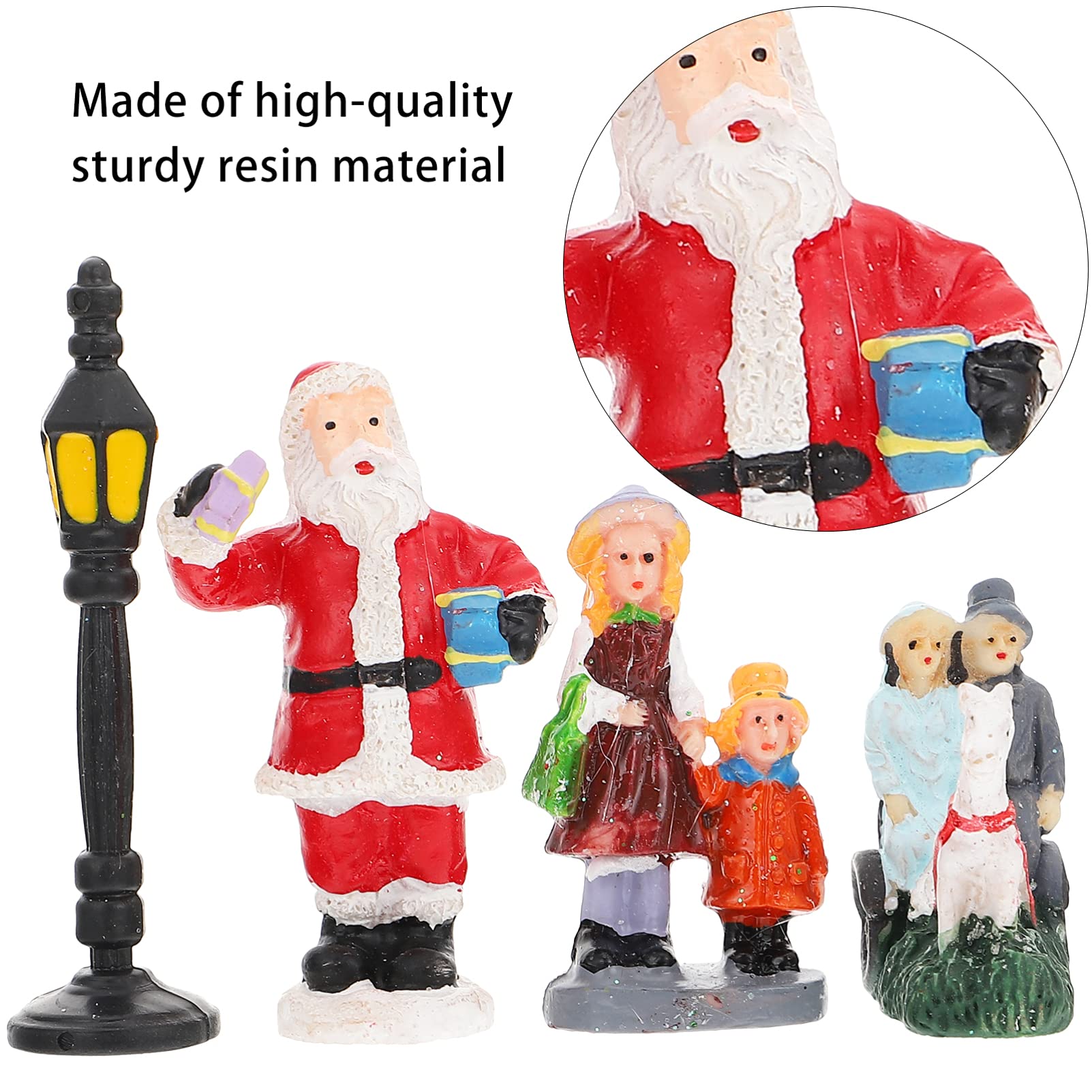 Amosfun Adornos Luminosos para Casas De Nieve Pequeño Pueblo Navideño Iluminado De Resina Decoración Navideña De Casa para Fiesta