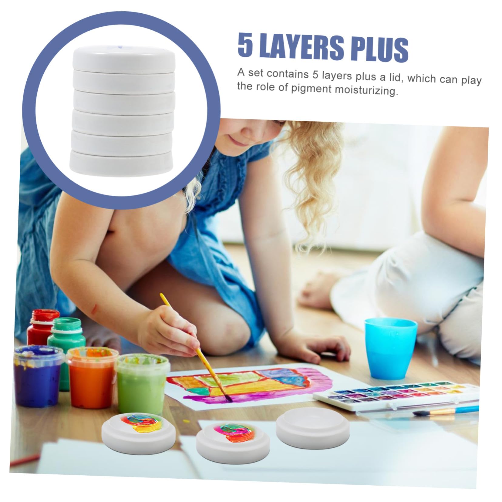 Veemoon Plateau à Pigments Céramique pour Aquarelle Outil de Peinture et Plateau de Mélange avec Design Simple et Pratique