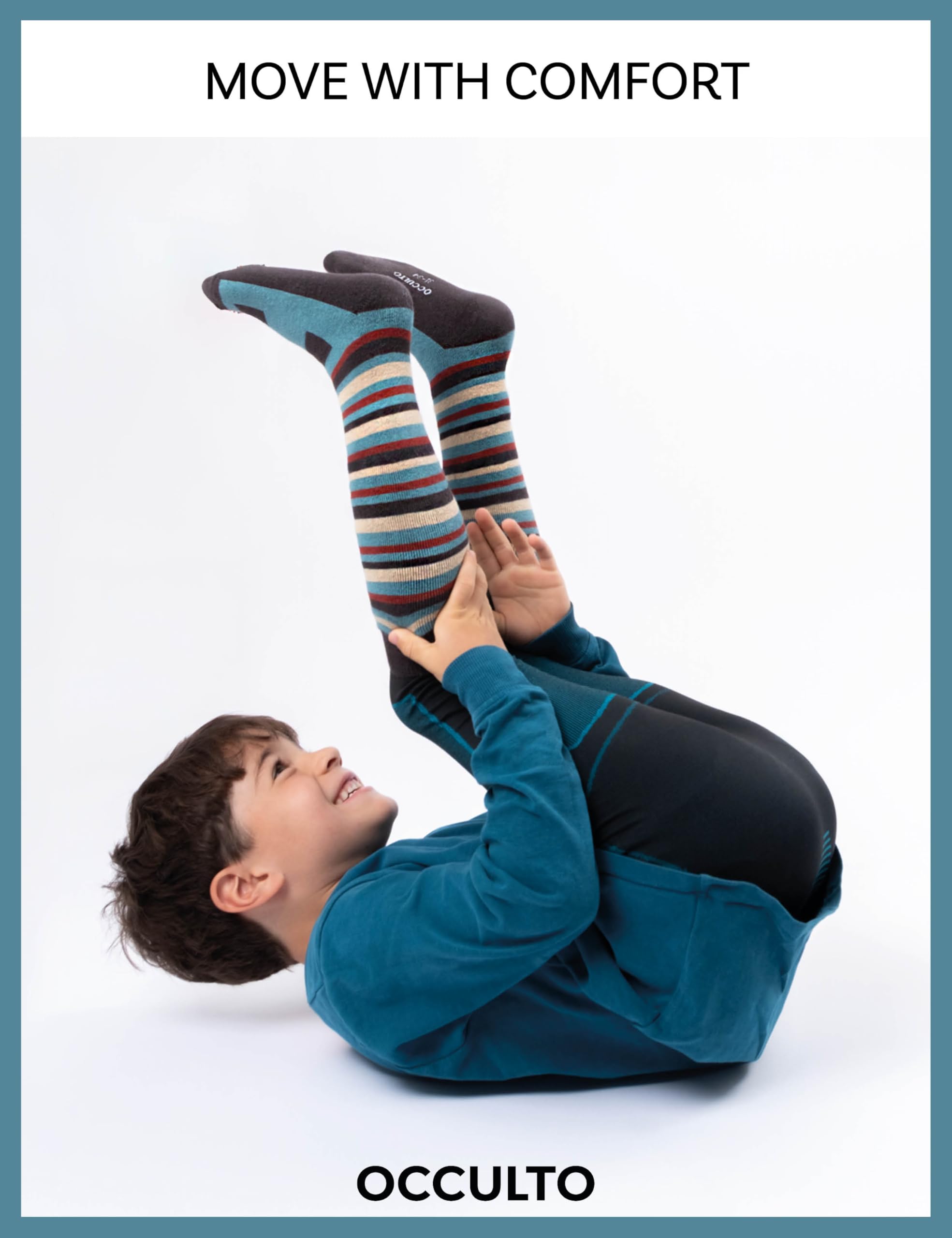Calcetines de Esquí para Niños y Niñas 2 Pares Térmicos Invierno Acolchados Transpirables