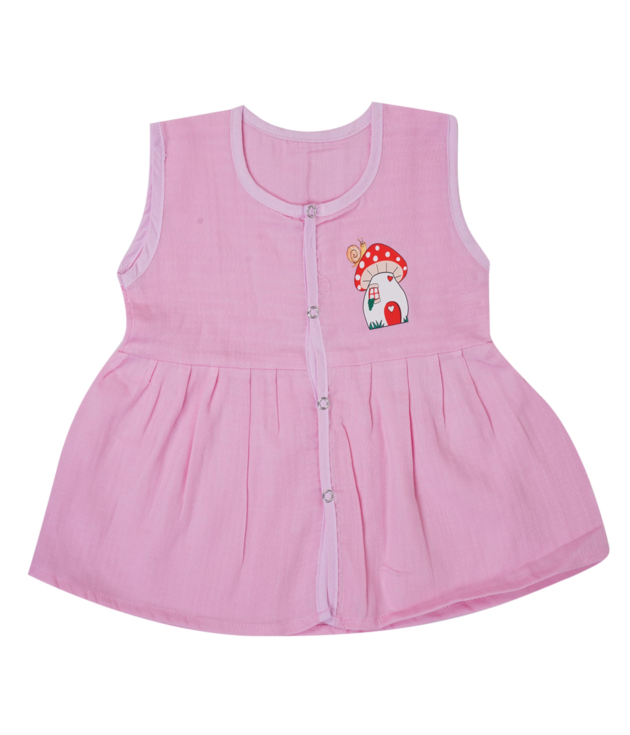 VIRUKSHAM 100% Pure Cotton Colour Muslin Baby Girls Frock Yellow 3