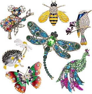 Women Brooch Set Crystal Pin Christmas Gifts Stocking Stuffers Vintage Animal Insect Elegant Flower Pins Brooches Bulk for Women Girls