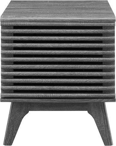 Miniatura 4 de Modway Render Mid-Century - Soporte para discos de vinilo de 19 pulgadas, color carbón