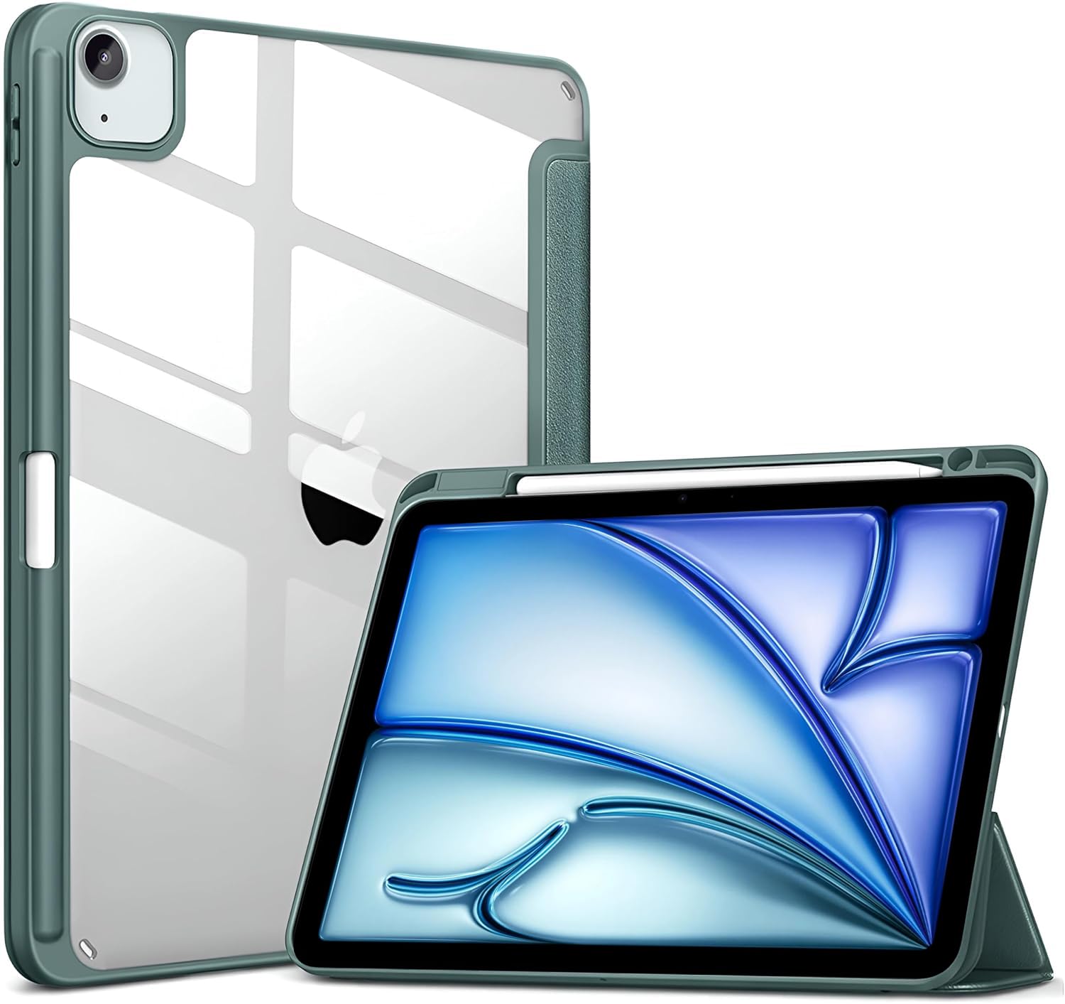 ProElite Case Cover for Apple iPad Air 13 inch 2024 M2 Cover, Transparent Smart Flip Cover for iPad Air 13 inch M2 2024 with Pencil Holder, Dark Green (B0D5B4ZFNK) Amazon Price History, Amazon Price Tracker