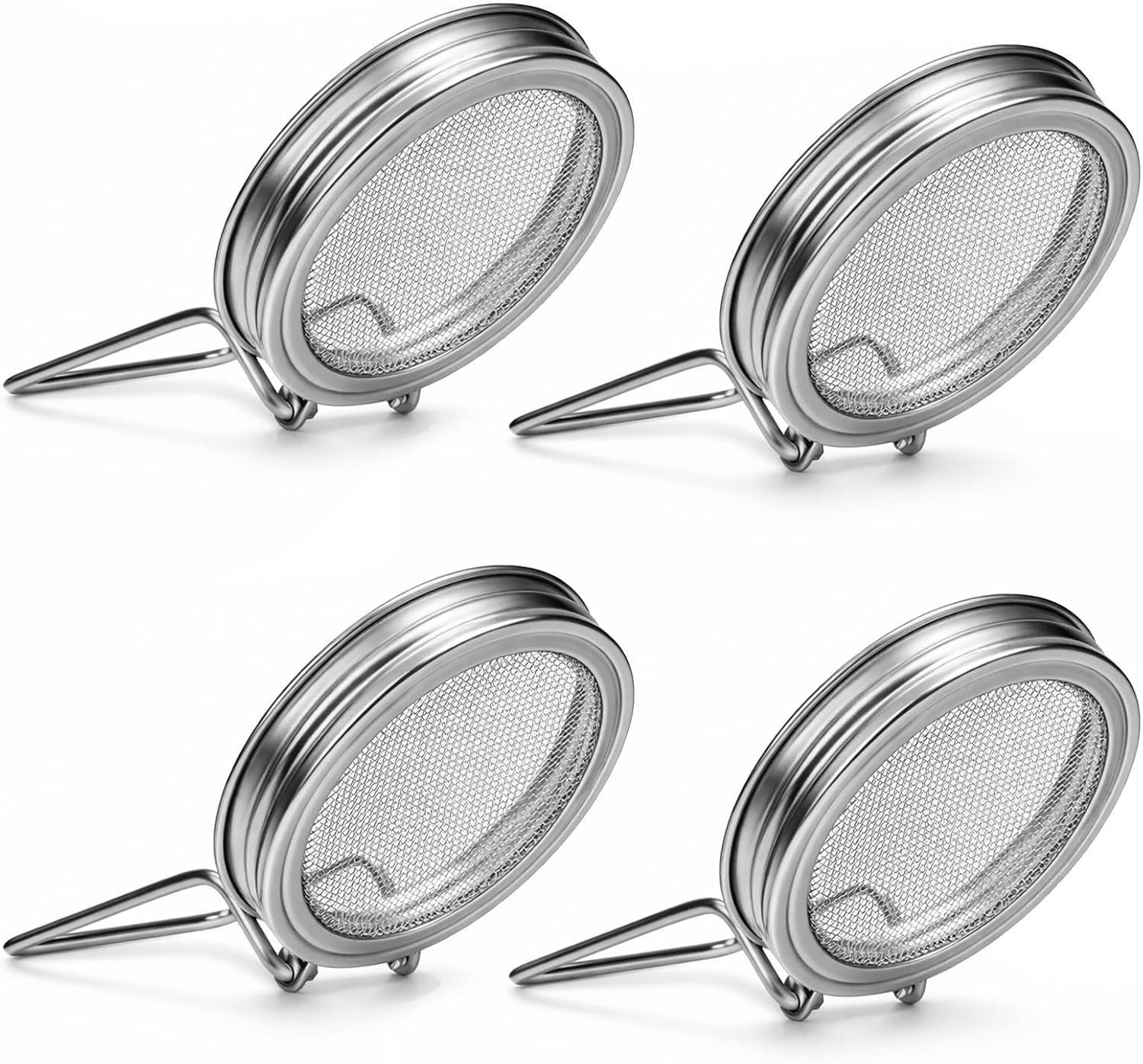 Palksky Sprouting Lids for Wide Mouth Mason Jars, 6Pack Reusable Stainless Steel Screen Bean Sprouts Growing Lid for Organic Alfalfa Broccoli Seeds Mung Bean Plant Germination Kits