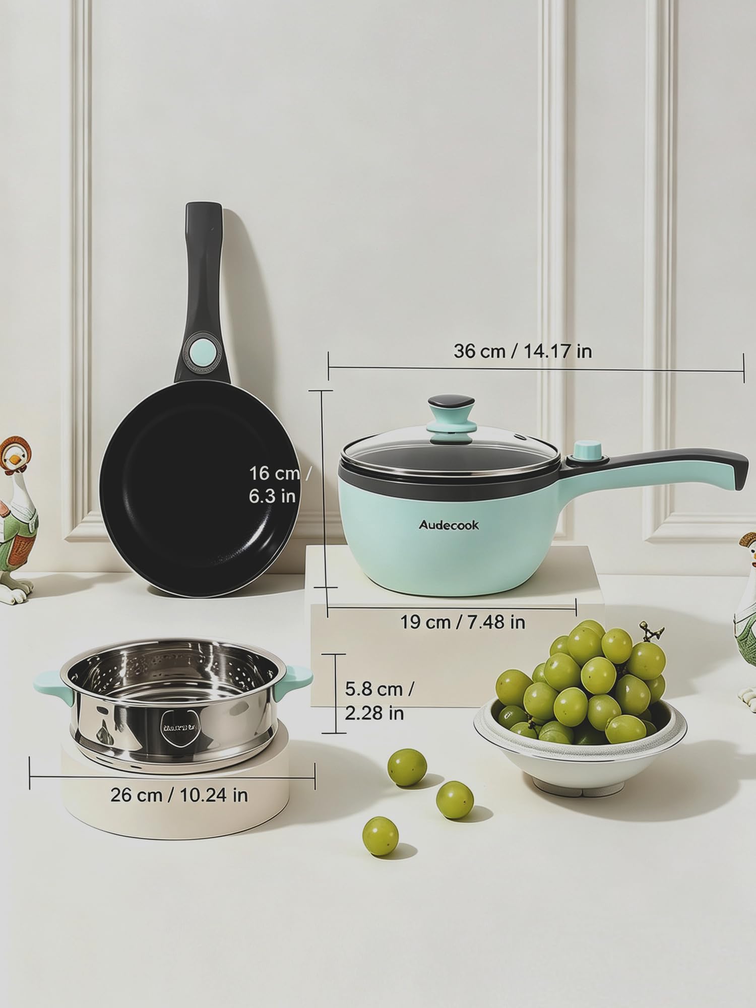 Audecook Elektrische Hot Pot Tragbarer Kochtopf Mini Elektrisch Hotpot