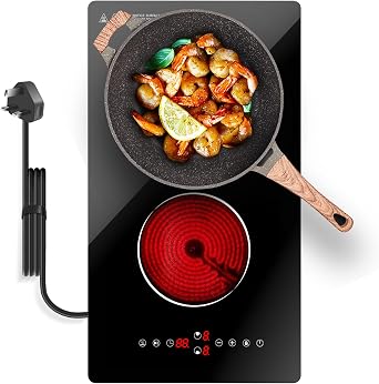 Ceramic Hob 2 Zone 3000W Built-in Countertop Touch Control