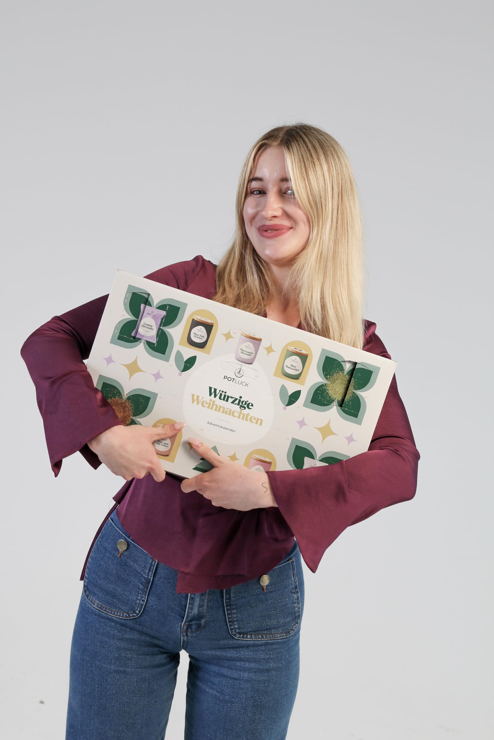 Potluck | Mini Adventskalender 2025 | Tannenzauber | Gewürzkalender mit 24 abwechslungsreichen Gewürzmischungen zum Probieren | Geschenkidee für Advents- & Weihnachtszeit