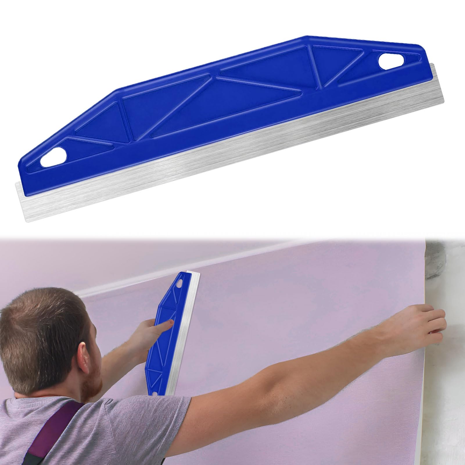 Edge Painting Tool,Cutting in Tools for Painting,Paint Shield 11.4inch,Multi-Purpose Straight Paint Guard,Painting Edge Tool for Precision Painting(Blue)