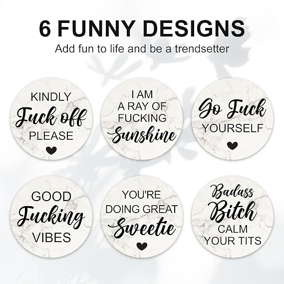 Funny Coasters with Holder Cool Gag Gifts for Adult Women Barsys Humorous