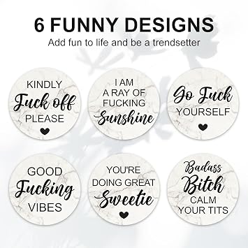 Funny Coasters with Holder Cool Gag Gifts for Adult Women Barsys Humorous