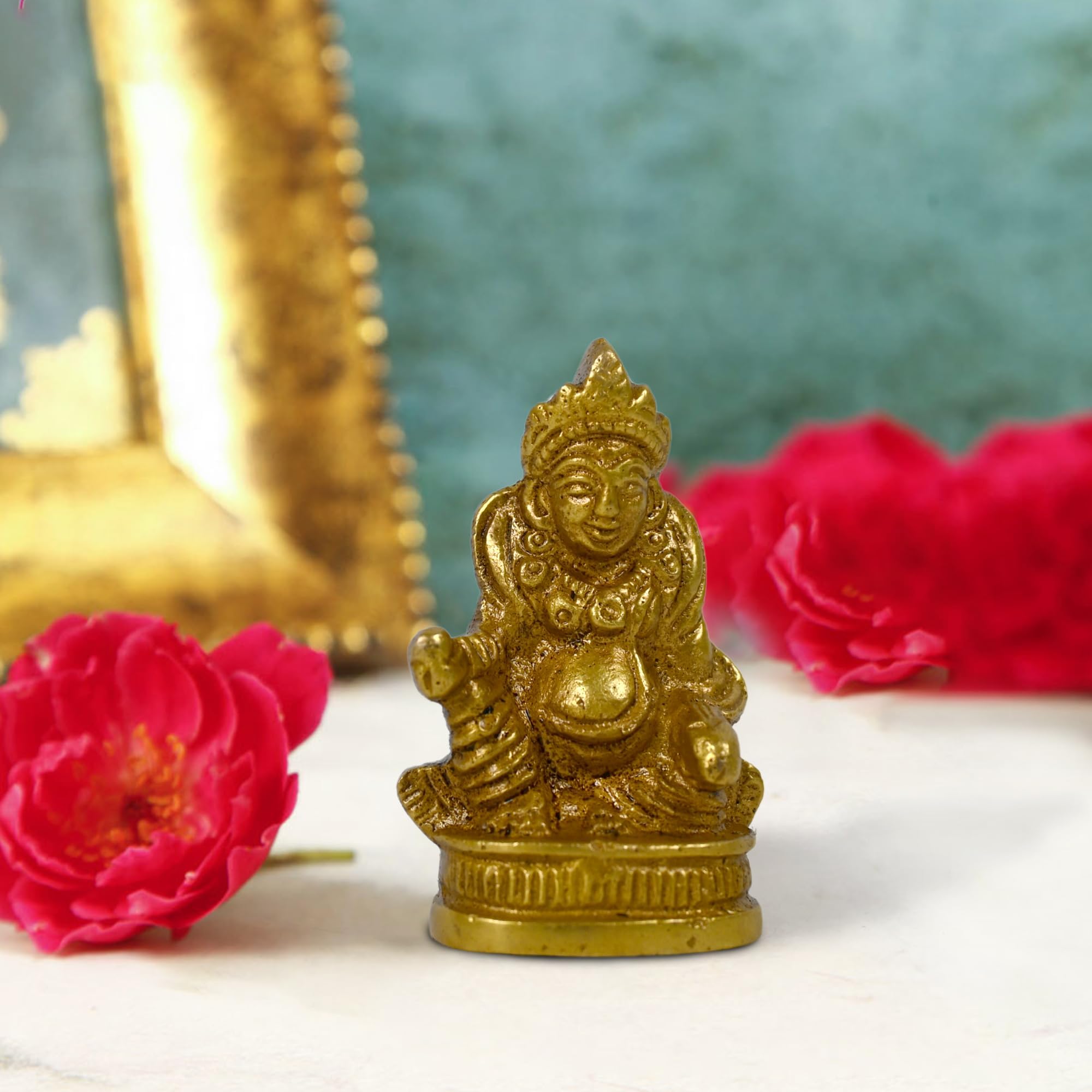 CraftHut Brass Kubera Idol (1.9 in) – Divine Lord of Wealth for Prosperity, Vastu & Pooja Room | Elegant Statue for Temple Decor, Office & Gifting Purpose