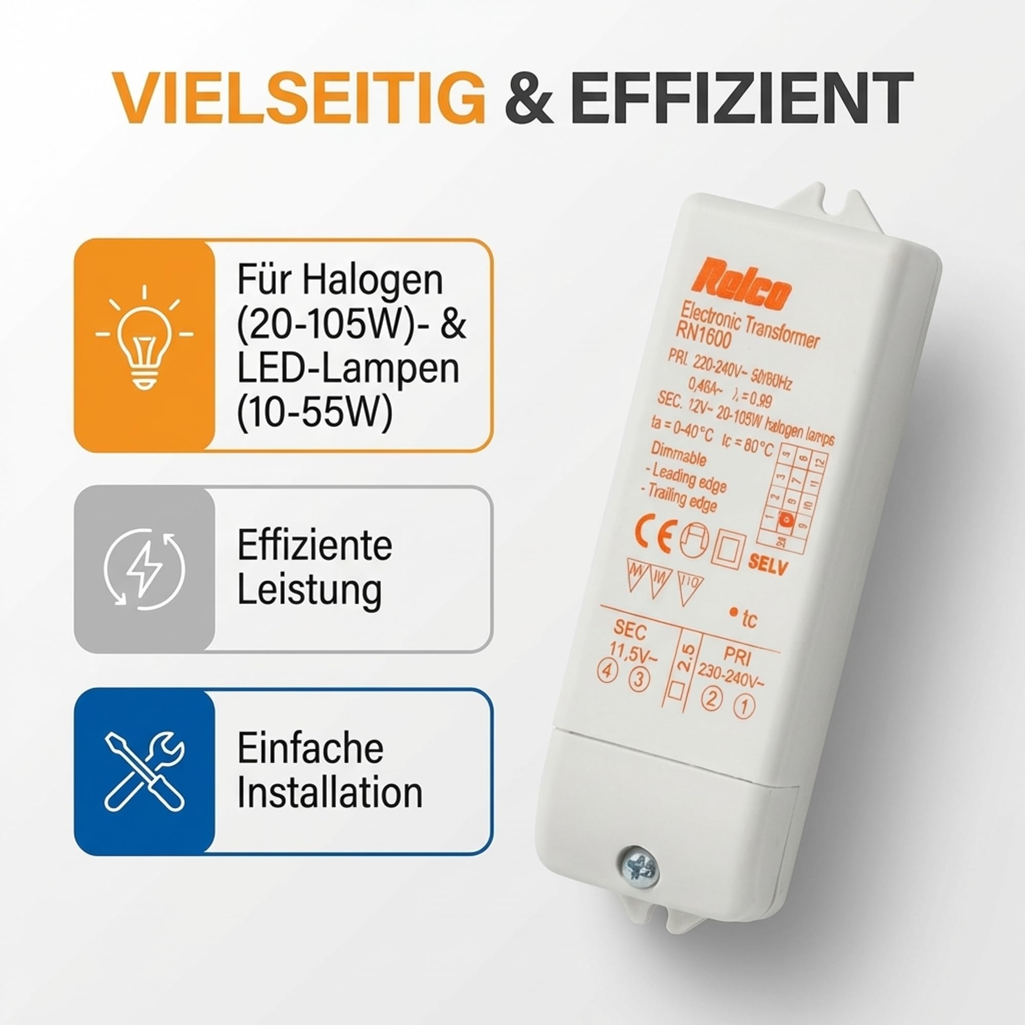 QLT MT70 elektronische haloge transformator 10-70W 12V | First Light