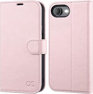OCASE for iPhone 17e/iPhone 16e Wallet Case, Card Holder, Pink