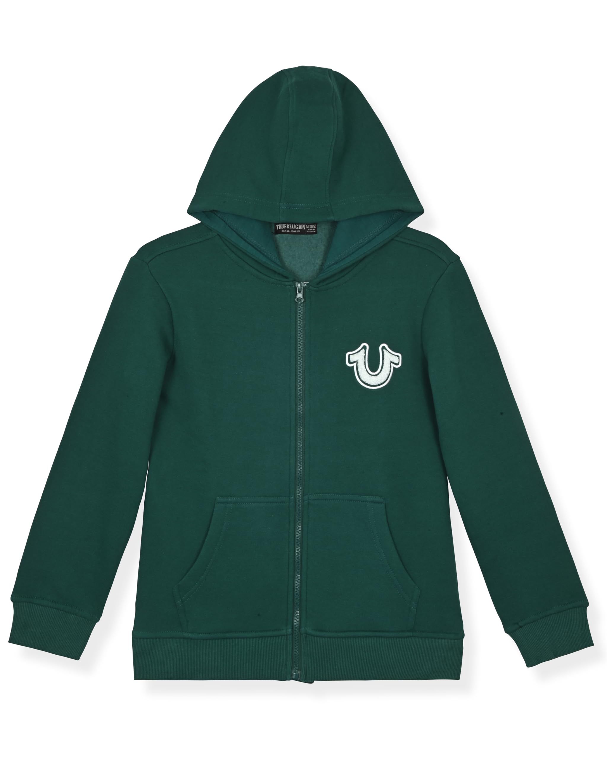 True Religion Felpe con cappuccio in pile per ragazzi, con zip frontale e felpe, design elegante e comfort