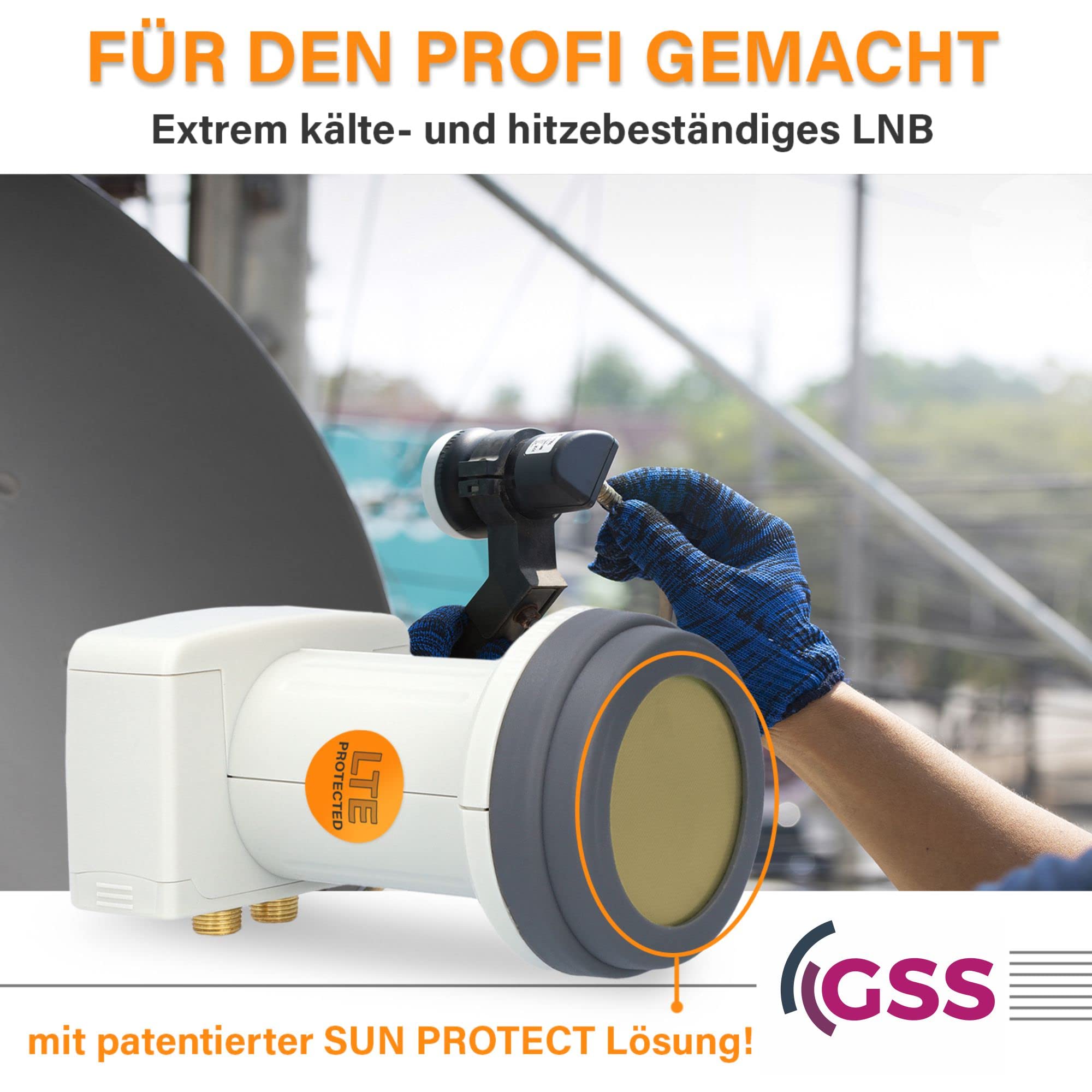 [ Test très bien, note 1.2 *] LNB double GSS Helios avec blindage LTE et protection solaire UV, tête LNB numérique 2 voies 4K pour 2 participants, pour TV TV récepteur satellite, LNC HD pour parabole