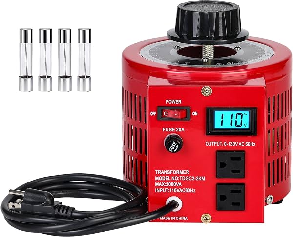 Fuente de alimentación variable AC de 2000VA, transformador regulador de voltaje, convertidor automático variable con pantalla LCD, entrada 110V, salida 0-130V, estabilizador de voltaje AC