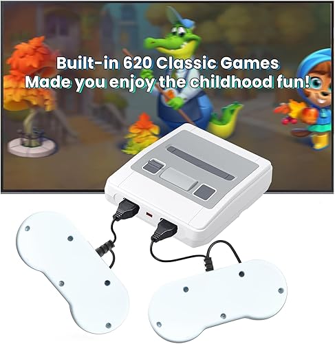 Miniatura 4 de Classic, Vintage, Retro Classic 620 Consola de juegos, Consola de juegos retro, Mini consola de juegos para niños y adultos, con 2 controladores, AV