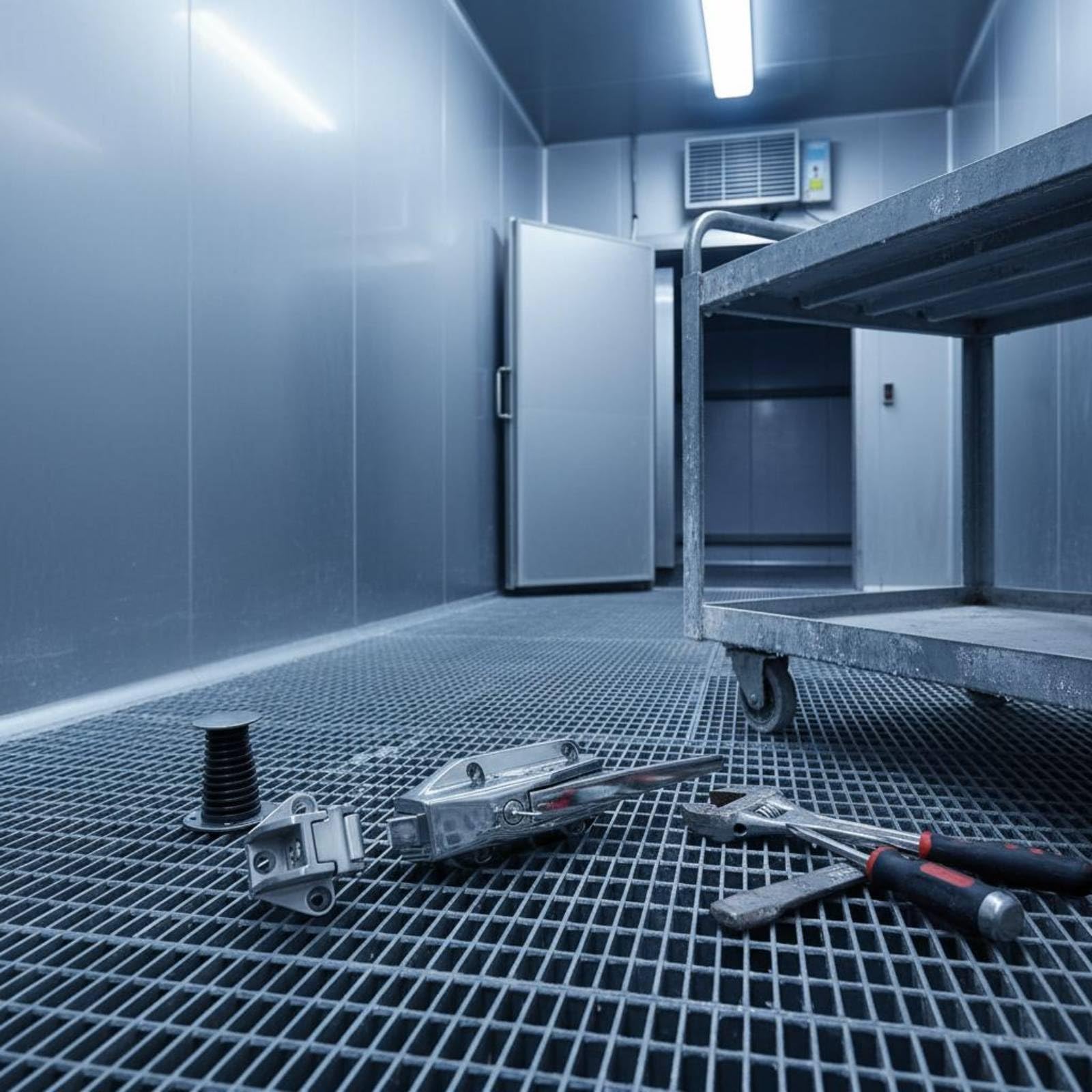 Maniglia per Congelatore Realizzata con Zinco E Acciaio Maniglia Porta Frigorifero Industriale Chiusura Stabile Azionamento Struttura Resistente
