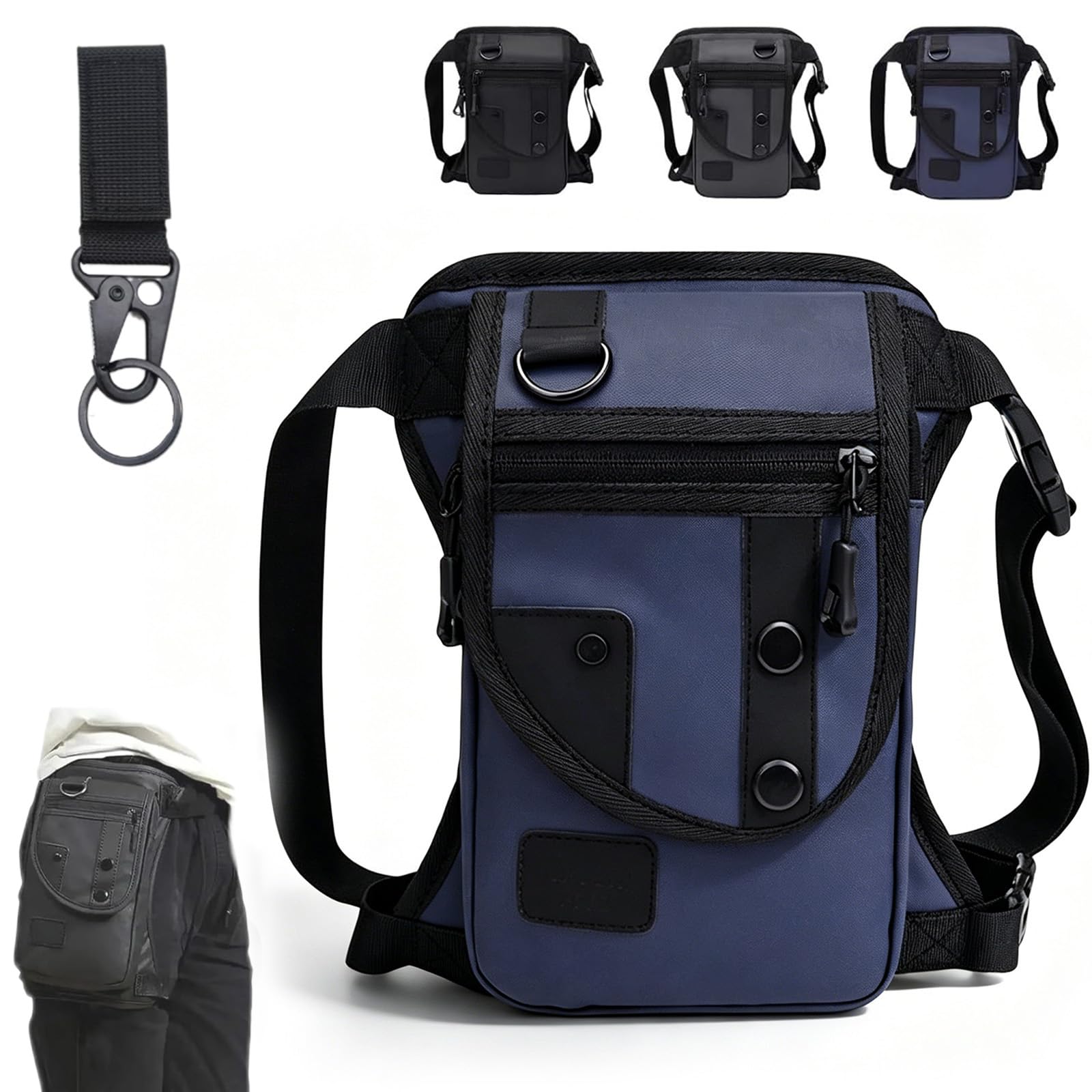 3-in-1 Multifunctional Oxford Leg Bag, Durable Oxford Fabric Utility Bag for Travel, Tactical 3-in-1 Leg Bags, Wetterfest & Extrem Robust for Hiking Camping Cycling Fishing Outdoors Pouch (Blue)