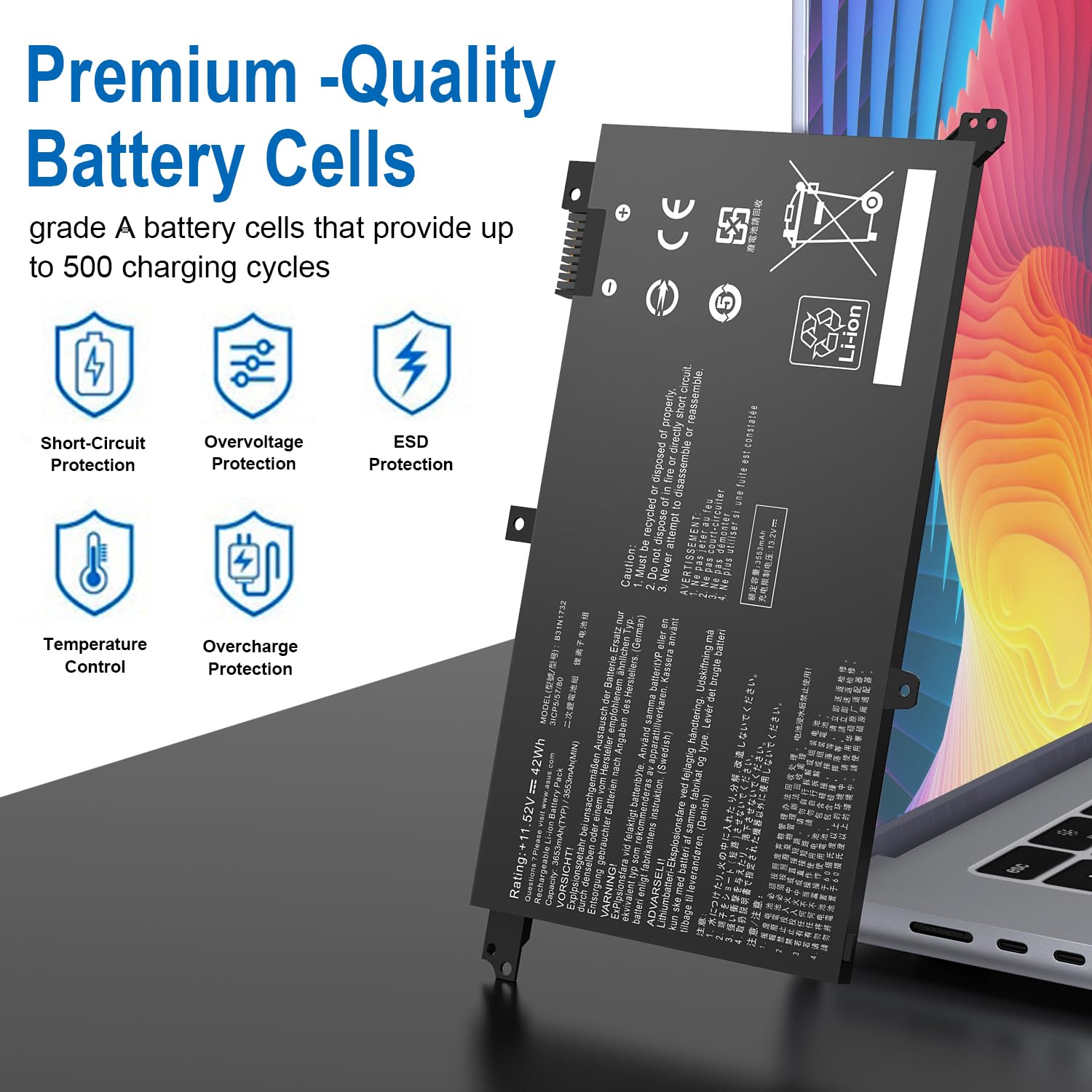 Amazon.co.jp: HASESS B31N1732 バッテリー 交換用 ASUS A571G K571GT