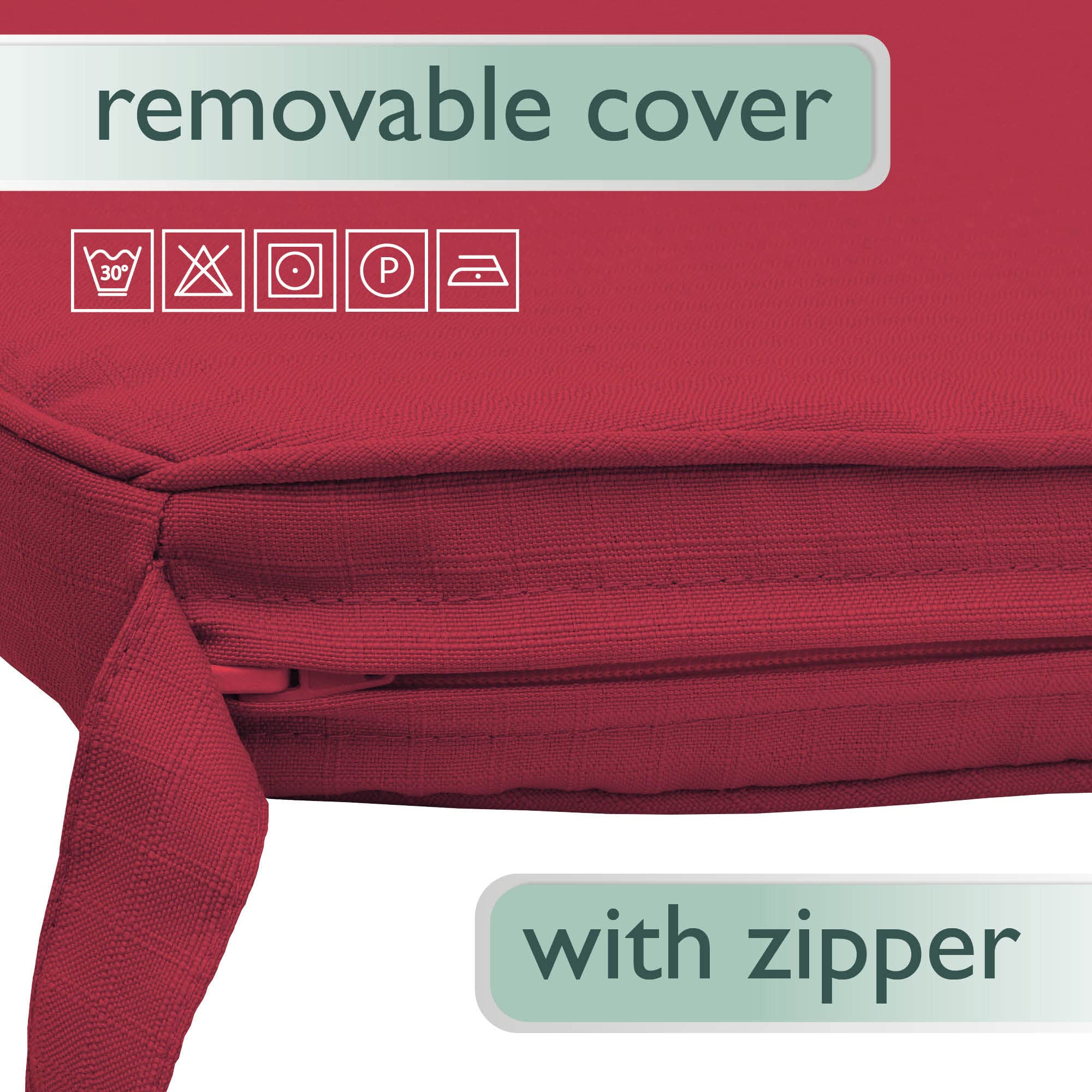 Beautissu 4er Set Stuhlkissen Outdoor Sitzkissen für Rattanstühle Garten | 40x45cm Rot trapezförmig Gartenstuhlkissen Sitzpolster Stuhlauflage gartenkissen Pia