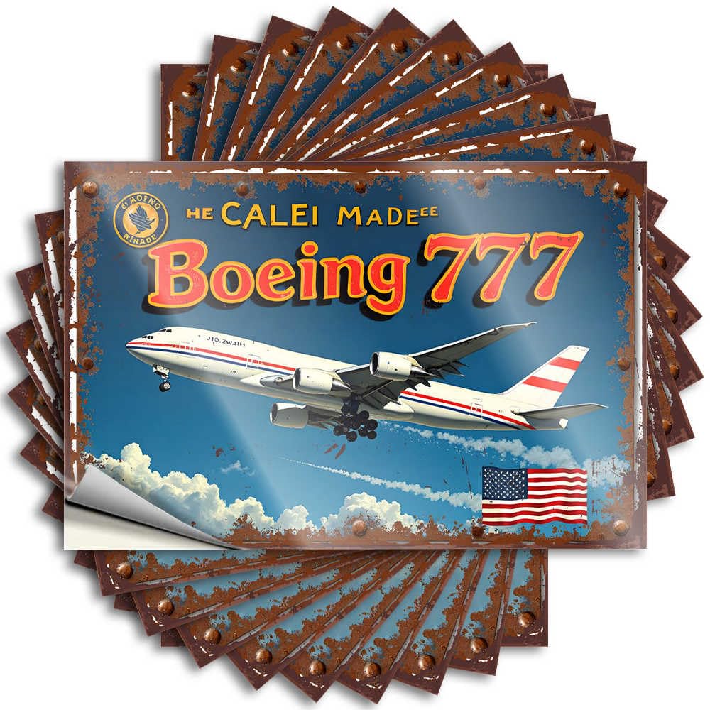 Car Stickers and Decals Boeing 777: The American Dream in Flight Stickers 10Pcs Toolbox Stickers and Decals Decal Stickers for Car(6X9CM)