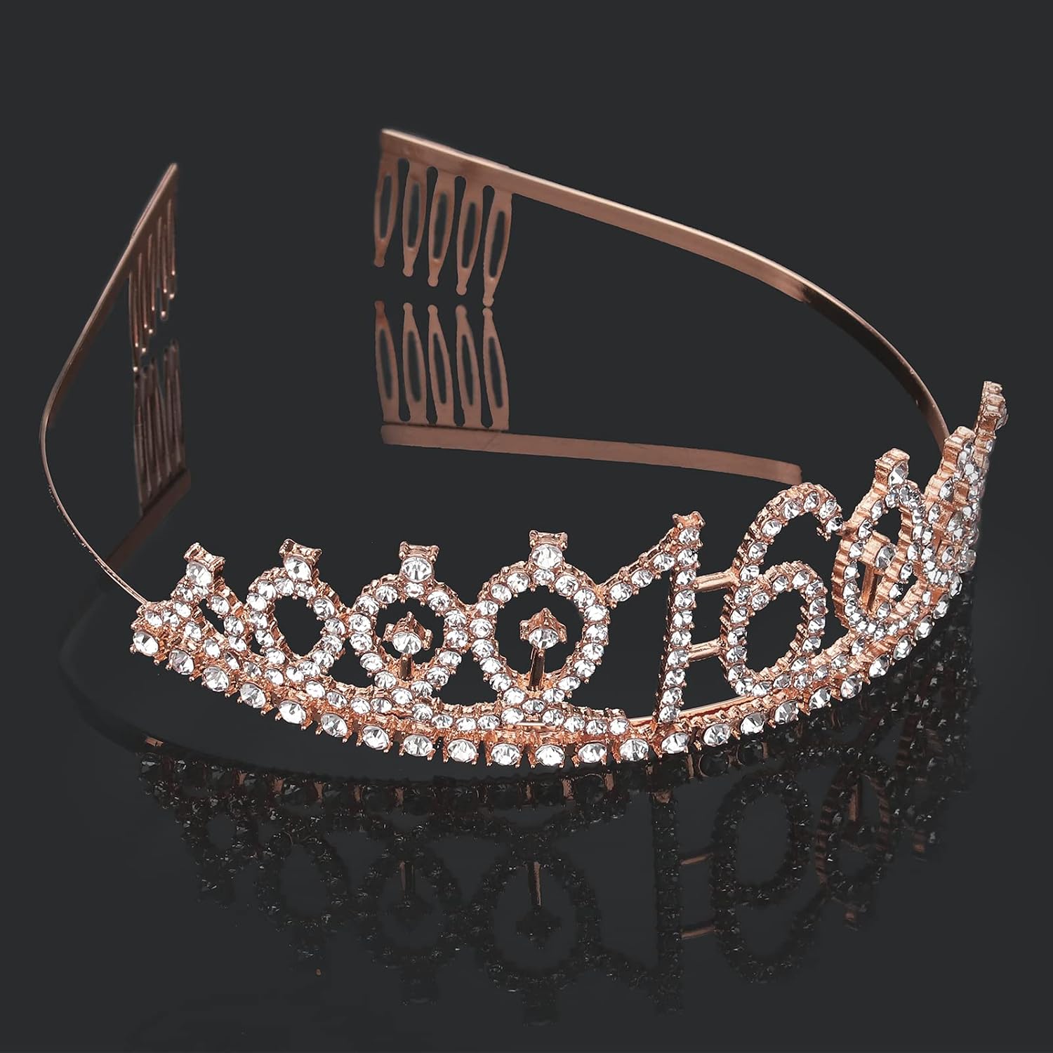 16th Birthday Crown and Sash Kit- "Sweet 16"Birthday Decorations 16th Birthday Party Gifts Birthday Party Supplies for Girls (rose gold)