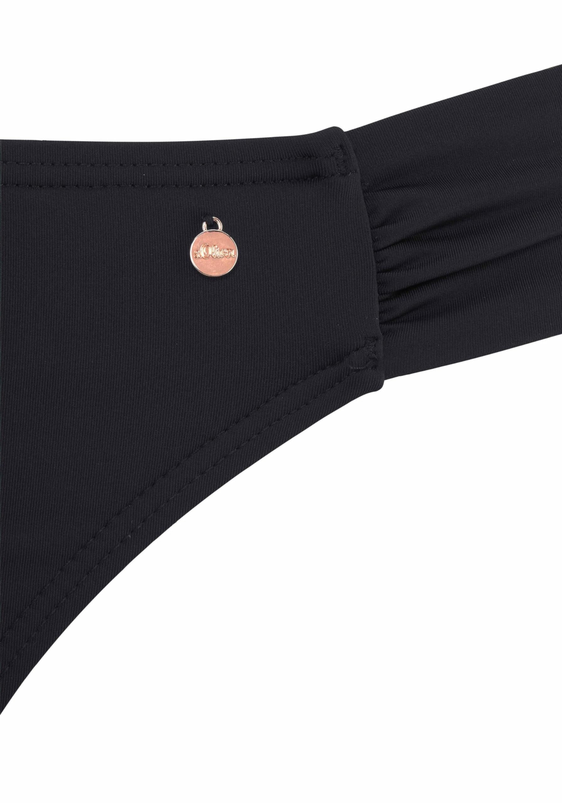 s.Oliver Zestaw bikini typu bandeau, w kolorze czarnym, czarny, 36 / A