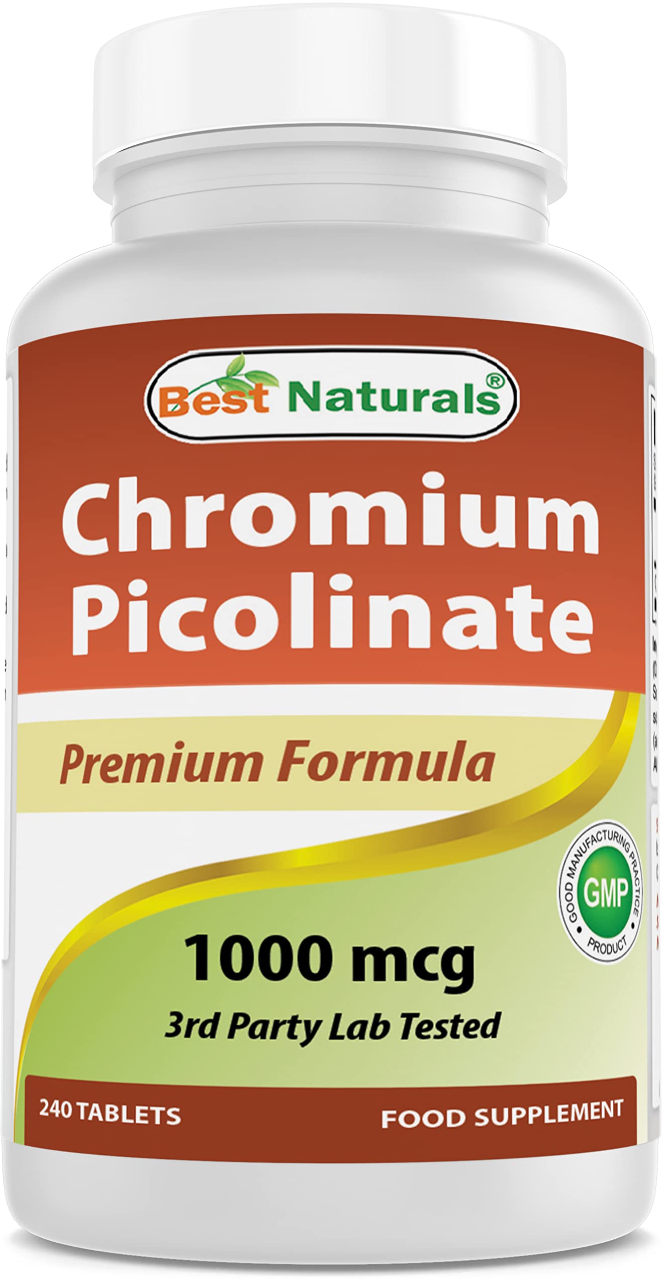Best Naturals Chromium Picolinate 1000 mcg 240 Tablets 240 Count (Pack of 1)