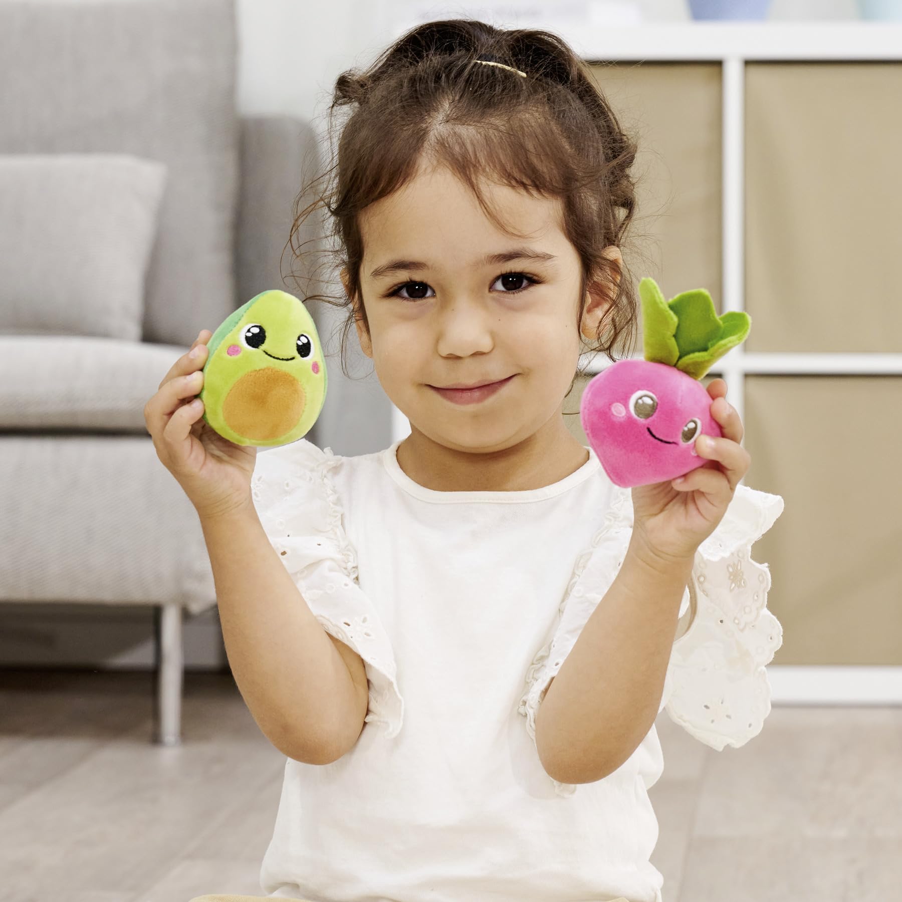 Simba Squeezlings – 12 Figuras De Peluche De Frutas Y Verduras De 8 Cm, Súper Suaves Y Coleccionables (Sorpresa)