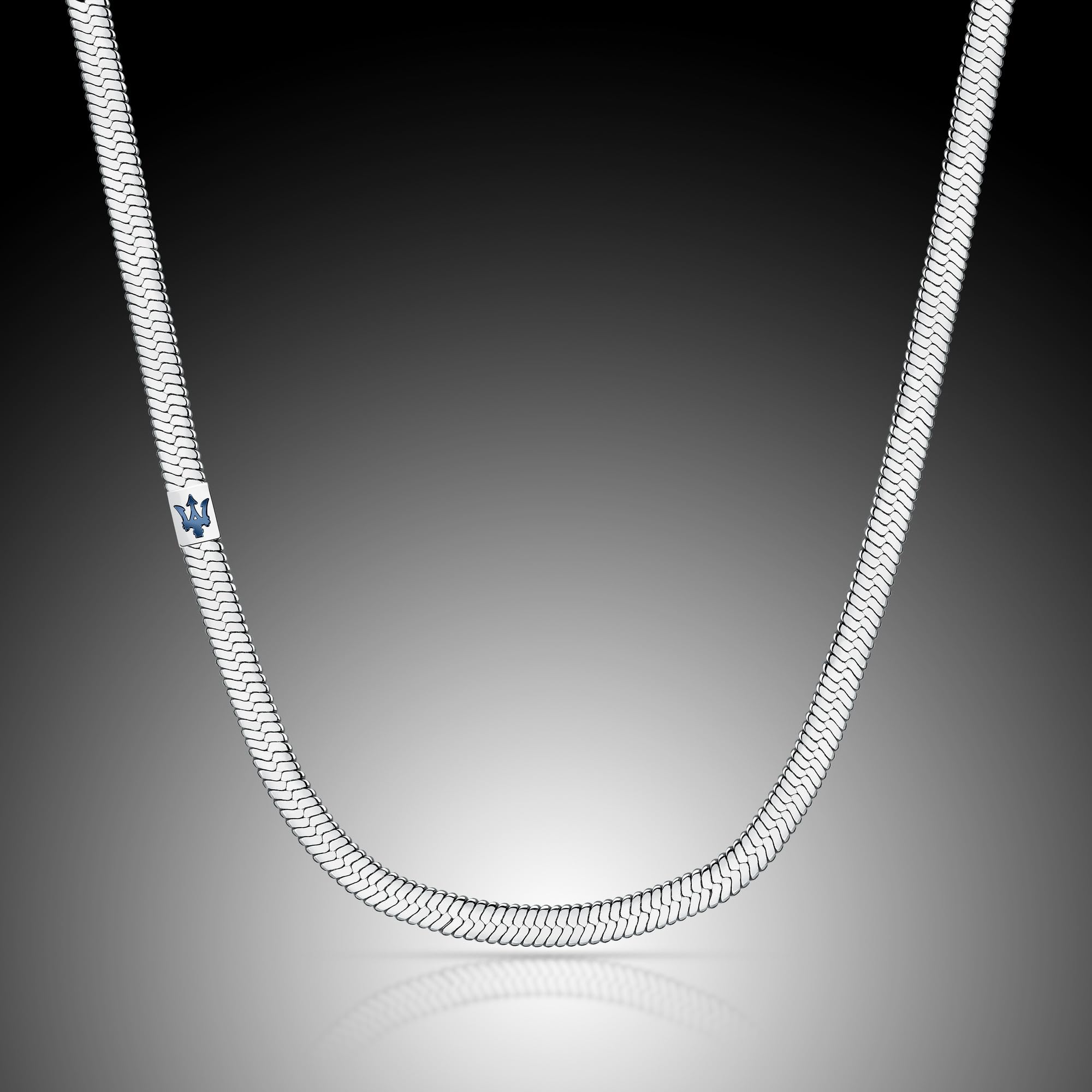 Maserati Iconic Collar Hombre de Acero, IP azul - JM422AVD14