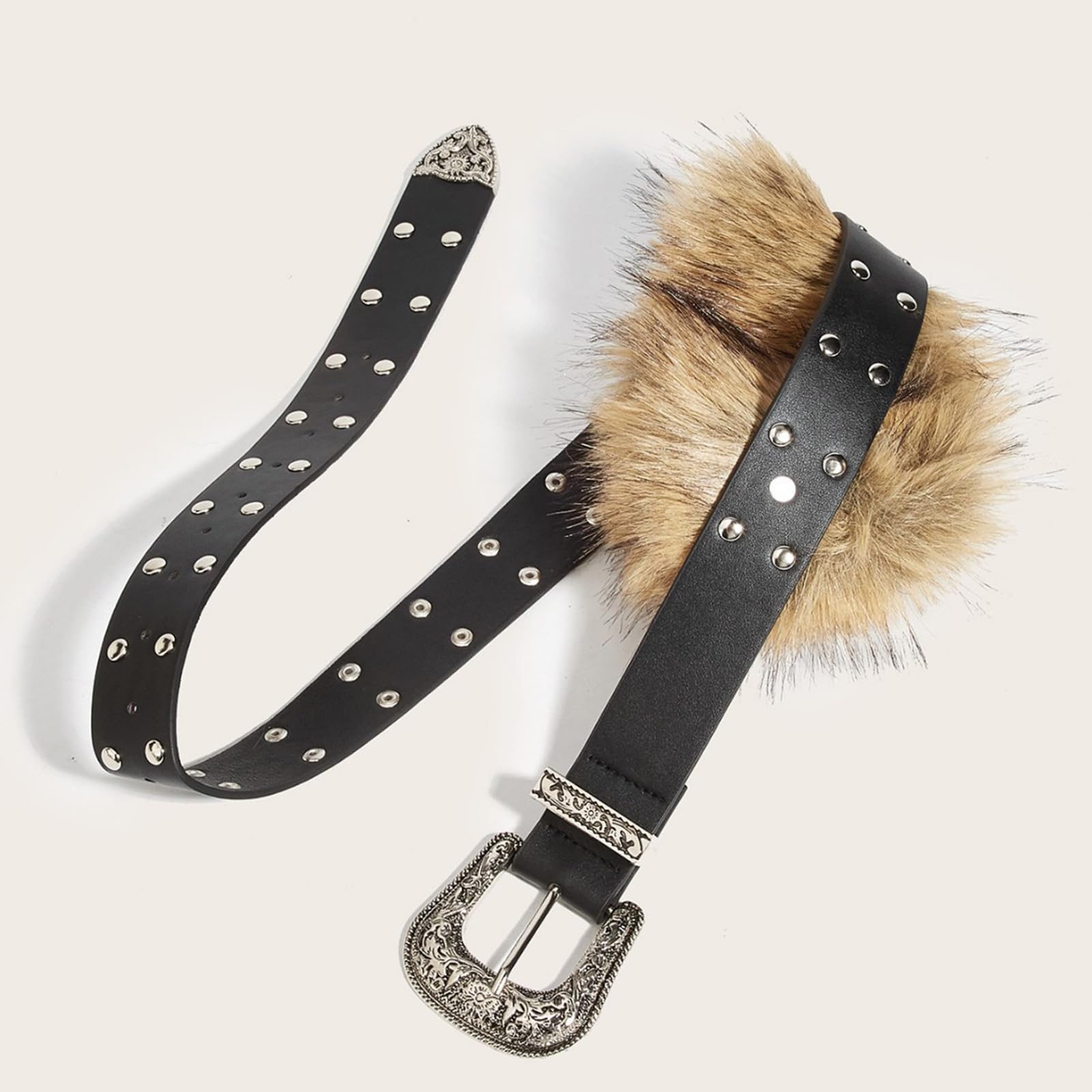 Elegante cinturón de piel sintética con ribete sintético Cintura ajustable con hebilla para fiestas o atuendos casuales. Cinturón moderno de piel sintética