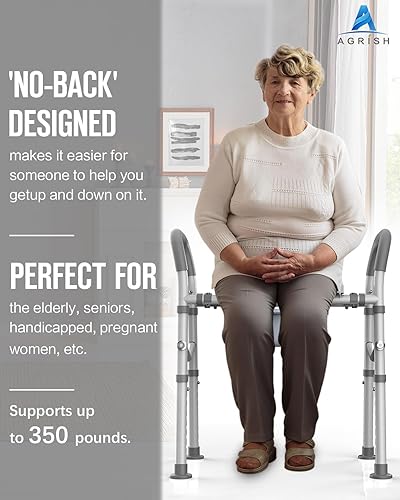 Miniatura 2 de Cómoda de cabecera para personas mayores con diseño ajustable (resistente 400 libras), asiento de inodoro elevado para discapacitados con asas