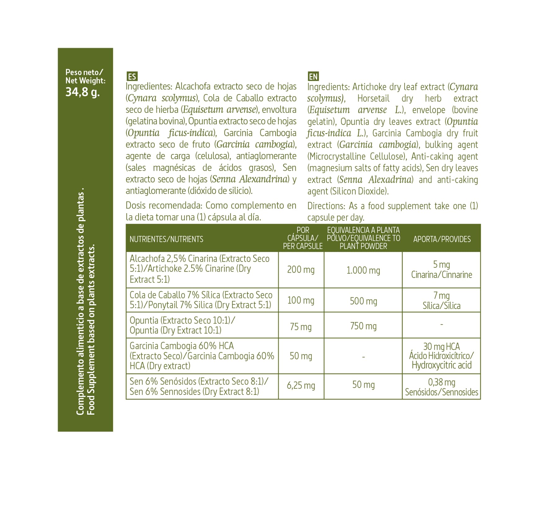 Nature Essential | Alcachofa Complex 2.300 mg | 60 Cápsulas | 3 Unidades | Con Cola de Caballo, Opuntia, Garcinia Cambogia y Sen | Ayuda a Mejorar Molestias Digestivas | Diurético | Antioxidante.