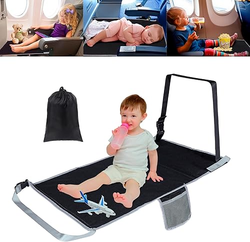 Extensor de asiento de avión para niños pequeños, cama de avión, hamaca para bebé, reposapiés para volar siesta para vuelo, reposapiés de avión para
