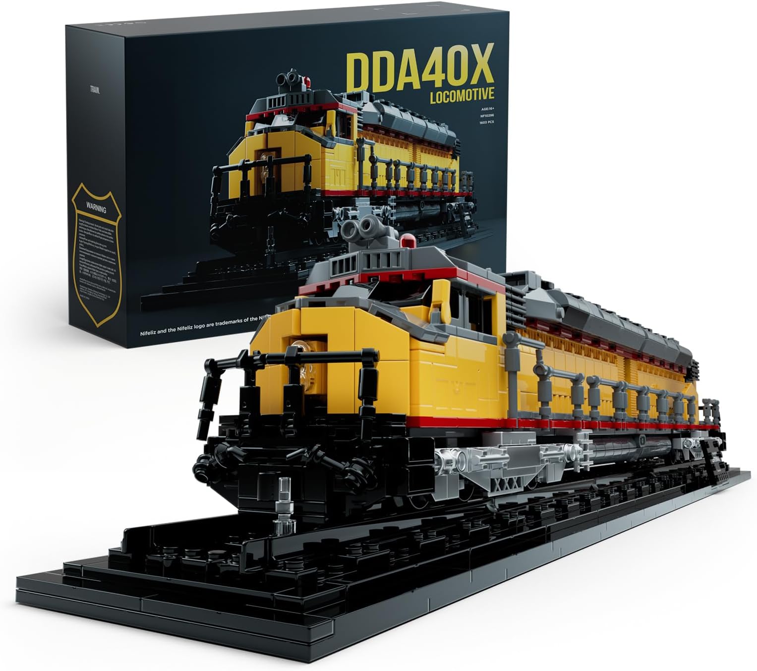 - Nifeliz DDA40X Locomotive Building Set with Base, Collectible Steam Train Building Toy Model for Adult Train Lovers, Ideal Gift for Home Décor (1603 PCS, NF10296)