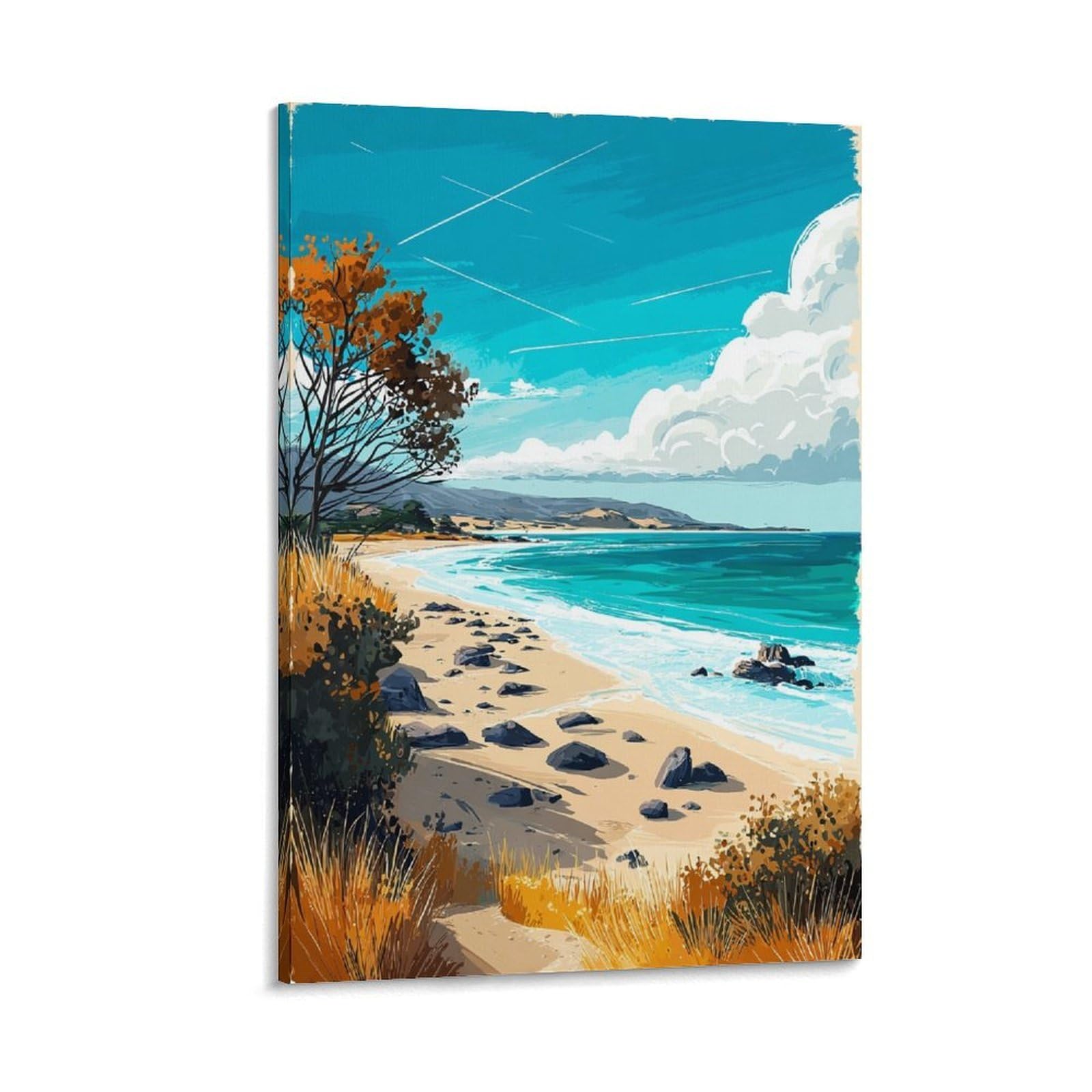 ZBBGGOZ Carmel Beach Poster 20x30inch(50x75cm) Canvas Wall Posters And Art Picture Print Modern Family Bedroom Decor