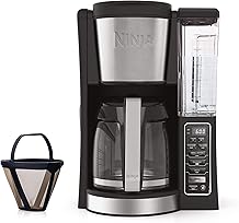 Cafeti&egrave;re programmable Ninja 12 tasses avec breuvages classiques et riches, 60 oz. R&eacute;servoir d'eau et extraction d'ar&ocirc;me thermique CE201, acier noir/inox