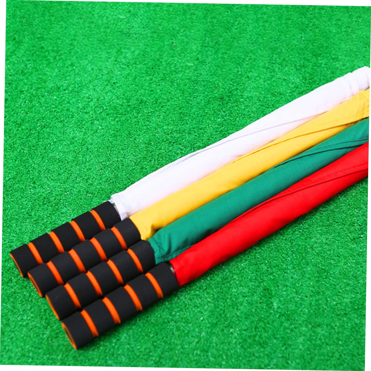 HEMOTON 4Pcs Referee Signal Flags Handheld Soccer Match Flags for Training Includes and Durable Non Slip Grip Stainless Steel Rods for Sports