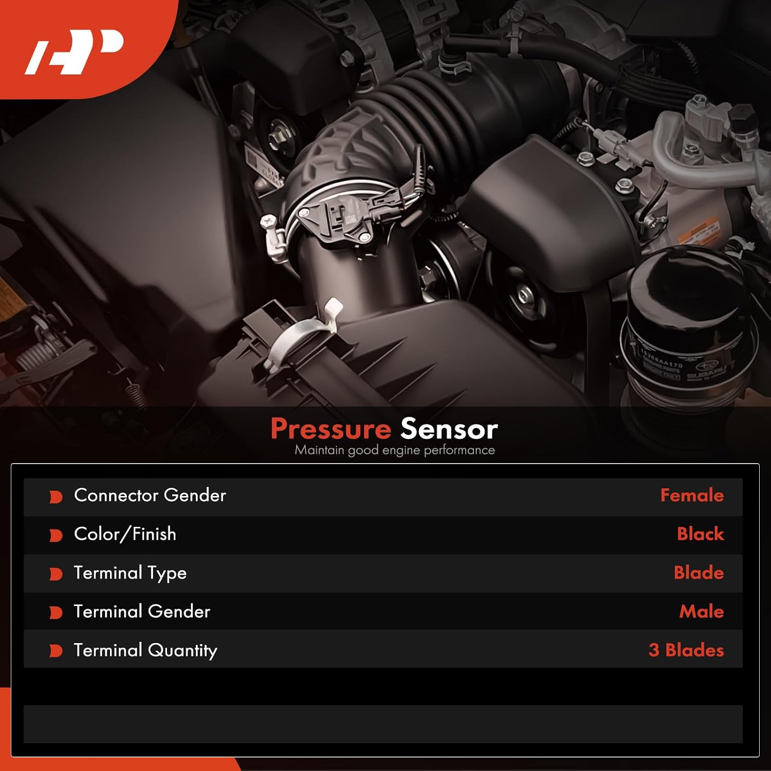 A-Premium Fuel Tank Pressure Sensor [3 Pins] Compatible with Toyota Camry 2004-2006, Sienna 2001-2002 3.0L