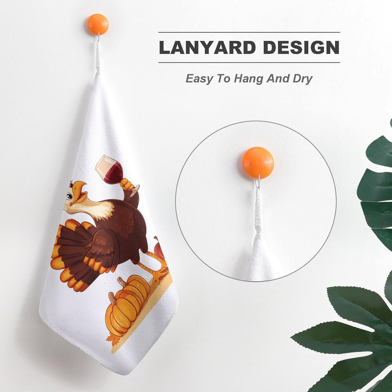 Thanksgiving Turkey Music Notes Towel Hand Towels Decorative Towel for Bathroom Kitchen Shower Gym 4PCS