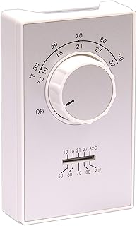 TPI ET9DTS Series ET9 Line Voltage, DPST Heat Only, Terminal, 50°-90°F