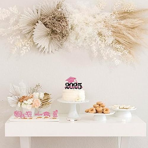 Miniatura 396 de Paquete de 24 adornos dorados para cupcakes de graduación 2025 con purpurina So Proud of You Done Diploma Graduation Cap Cupcake Picks Class of 2025