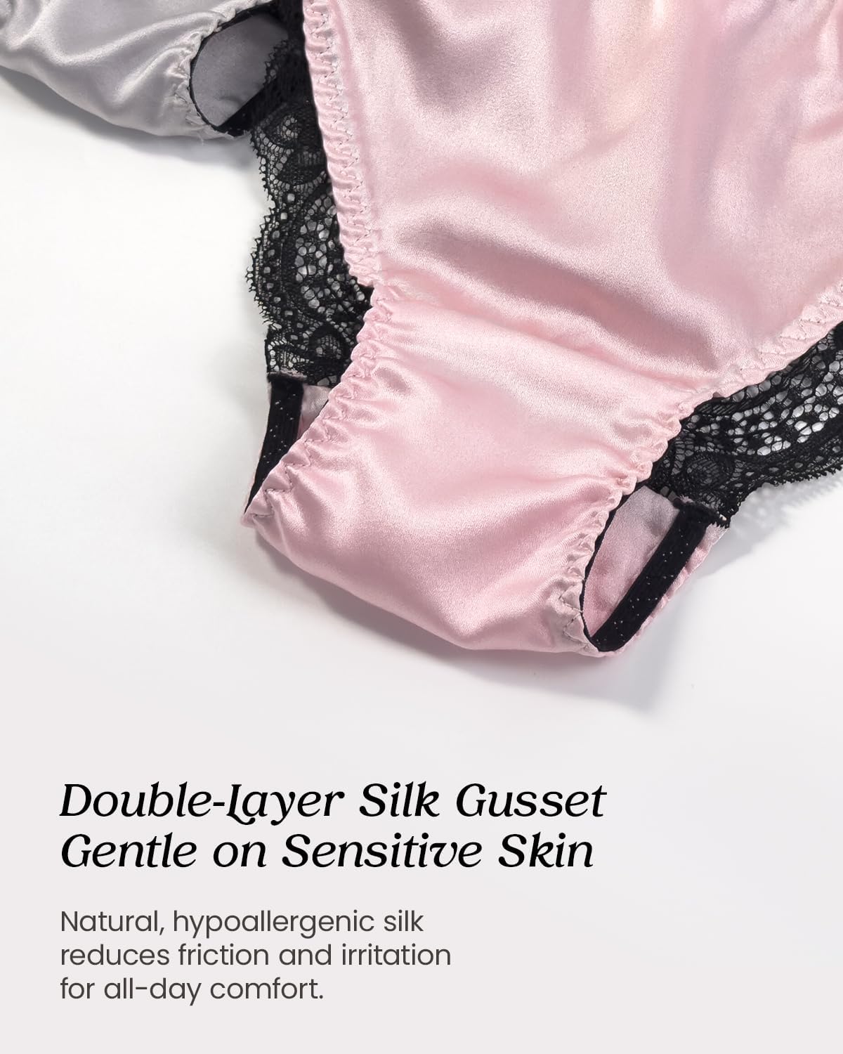 100% Mulberry Silk Underwear, Sexy Shiny Silk Satin String Bikini Panties for Women, Luxury Thong for Comfort - Image 3