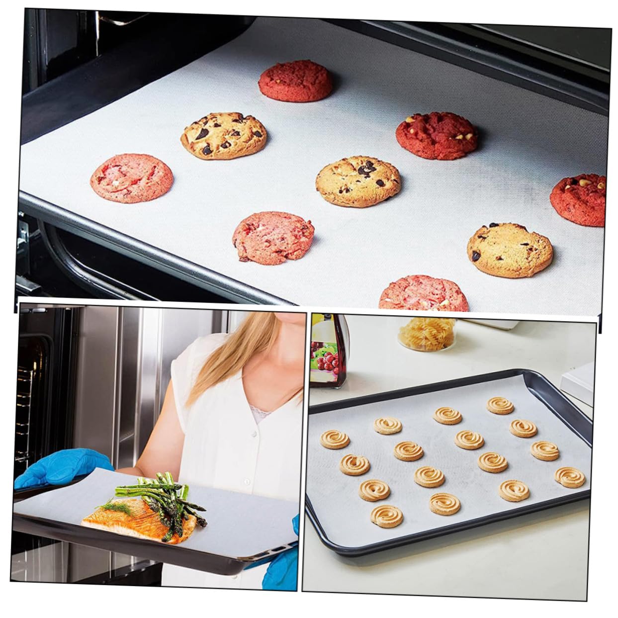 Silikon Backmattenrolle 1 Rolle Weiß für Ofen und Backen